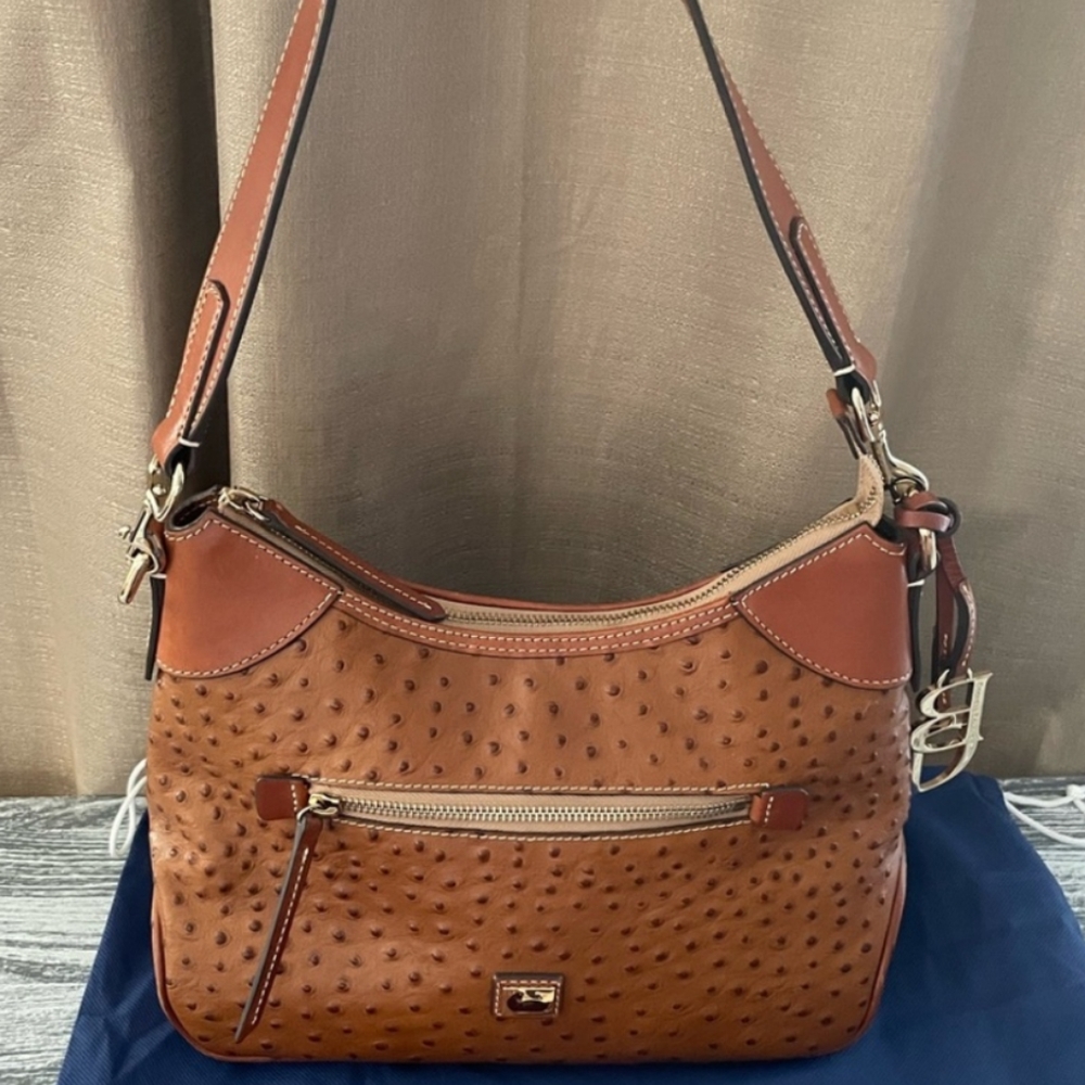 Dooney and Bourke Ostrich Hobo in the color Caramel EUC